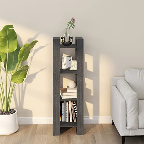 Iiaky Bücherregal/Raumteiler Grau 41x35x125 cm Massivholz Kiefer Raumteiler Regal Schrank BüCherregal Storage Shelves Regal Raumteiler von Iiaky
