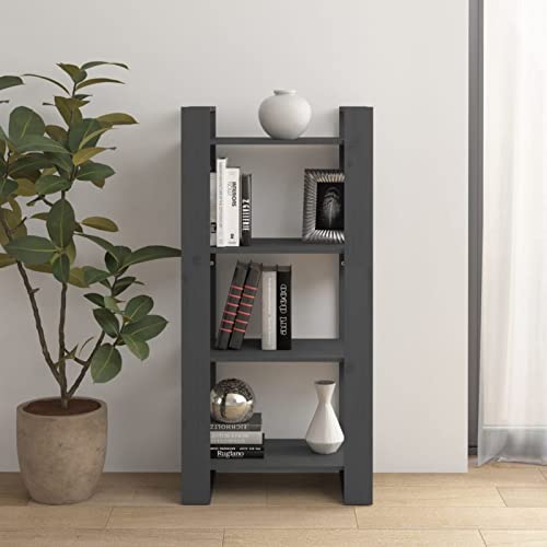 Iiaky Bücherregal/Raumteiler Grau 60x35x125 cm Kiefer Raumteiler Regal Schrank BüCherregal Regal Raumteiler Storage Shelves MöBel-BüCherregal Massivholz von Iiaky