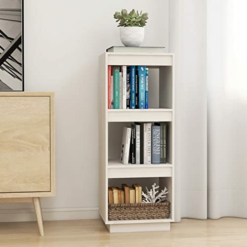 Iiaky Bücherregal/Raumteiler Weiß 40x35x103 cm Massivholz Kiefer Raumteiler Regal Schrank BüCherregal Storage Shelves Regal Raumteiler von Iiaky