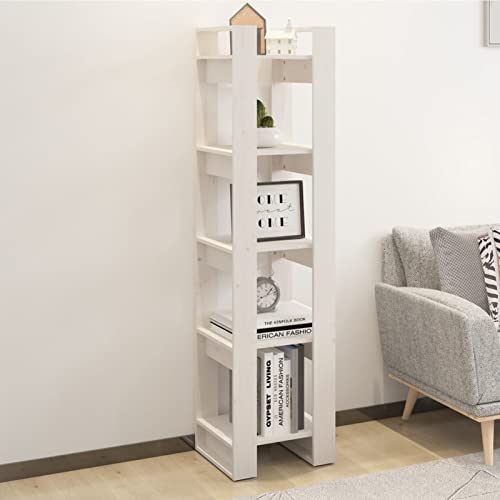 Iiaky Bücherregal/Raumteiler Weiß 41x35x160 cm Massivholz Kiefer Raumteiler Regal Schrank BüCherregal Storage Shelves Regal Raumteiler von Iiaky