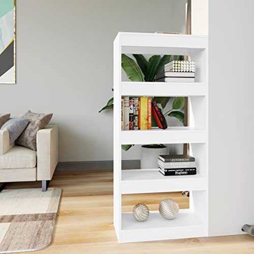 Iiaky Bücherregal/Raumteiler Weiß 60x30x135 cm Holzwerkstoff Kiefer Raumteiler Regal Schrank BüCherregal Regal Raumteiler Storage Shelves von Iiaky
