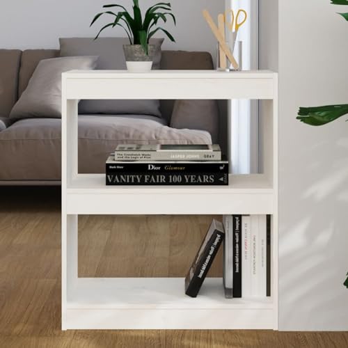 Iiaky Bücherregal/Raumteiler Weiß 60x30x71,5 cm Massivholz Kiefer Raumteiler Regal Schrank BüCherregal Storage Shelves Regal Raumteiler von Iiaky