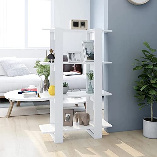 Iiaky Bücherregal/Raumteiler Weiß 80x30x123,5 cm Kiefer Raumteiler Regal Schrank BüCherregal Regal Raumteiler Storage Shelves MöBel-BüCherregal von Iiaky