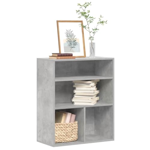 Iiaky Bücherregal Regal Wohnzimmer Bookshelf BüCherschrank Book Shelf Regale Betongrau 60x30x71,5 cm Holzwerkstoff von Iiaky