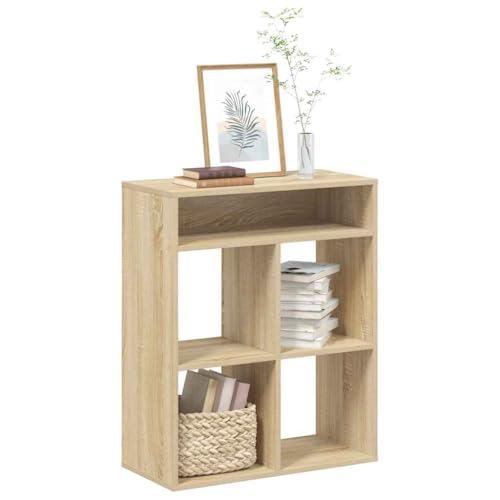 Iiaky Bücherregal Regal Wohnzimmer Bookshelf BüCherschrank Book Shelf Regale Sonoma-Eiche 66x31x80 cm Holzwerkstoff von Iiaky