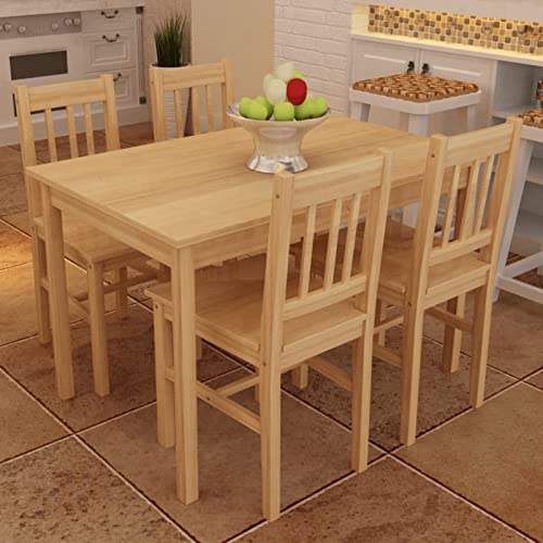 Iiaky Esstisch Holztisch mit 4 Holzstühlen Esszimmerset Essgruppe KüChen Tisch Esszimmertisch Kleine Tische von Iiaky
