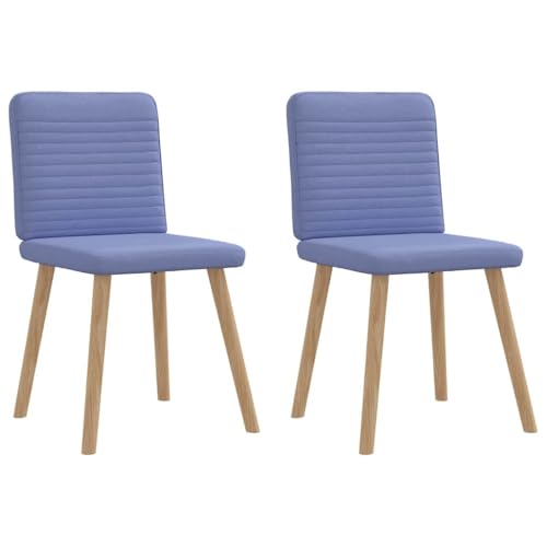 Iiaky Esszimmerstühle 2 STK. EsszimmermöBel Esszimmerstuhl Dining Chair Esszimmer StüHle EsszimmerstüHlen Jeansblau Stoff // 4101154 von Iiaky