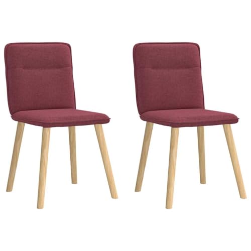 Iiaky Esszimmerstühle 2 STK. EsszimmermöBel Esszimmerstuhl Dining Chair Esszimmer StüHle EsszimmerstüHlen Weinrot Stoff // 4101223 von Iiaky