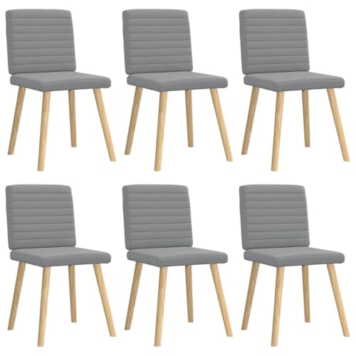 Iiaky Esszimmerstühle 6 STK. EsszimmermöBel Esszimmerstuhl Dining Chair Esszimmer StüHle EsszimmerstüHlen Hellgrau Stoff // 3315544 von Iiaky