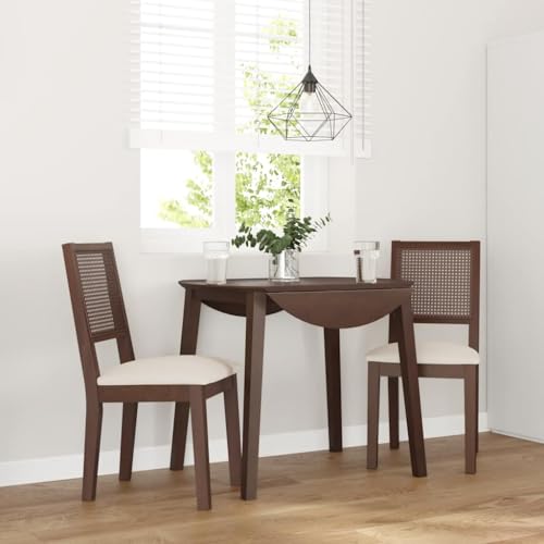 Iiaky Esszimmerstühle mit Kissen 2 STK. EsszimmermöBel Esszimmerstuhl Dining Chair Esszimmer StüHle EsszimmerstüHlen Braun Massivholz Gummibaum // 4102476 von Iiaky