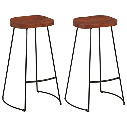 Iiaky Gavin Barhocker 2 STK. 50x40x78 cm Massivholz Mango Barhocker HöHenverstellbar Schminktisch Hocker von Iiaky
