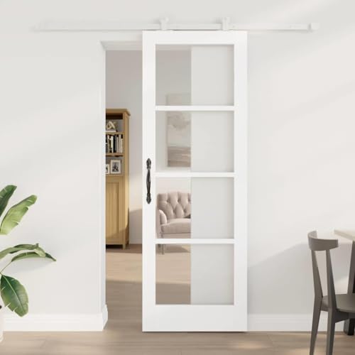 Iiaky Glasschiebetür Komplettset Schiebetür mit Beschlag Schiebetürsystem für Schiebetüren Zimmertür Tür Innentüren Trennwände-Weiß-73,5 x 211 cm/200 cm Iiaky Glasschiebetür Komplettset Schiebetür mit Beschlag Schiebetürsystem für Schiebetüren Zimmertür Tür Innentüren Trennwände-Weiß-73,5 x 211 cm/200 cm von Iiaky
