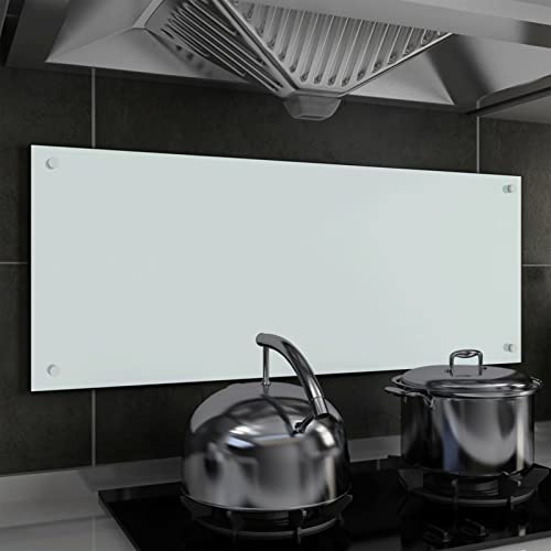 Iiaky Küchenrückwand Weiß 100x40 cm Hartglas KüChenspiegel RüCkwand von Iiaky