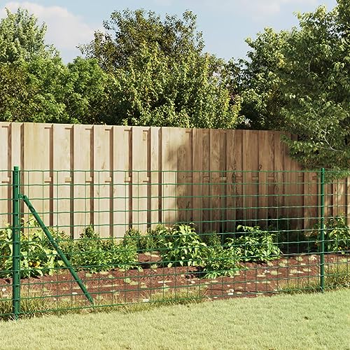 Iiaky Maschendrahtzaun komplettset 0.8 x 10 m mit Bodenhülsen Maschendrahtzaun 80cm höhe Maschendrahtzaun set Grün Gartenzaun Set Zaunset-Grün-0.8 x 10 m Typ 3 von Iiaky