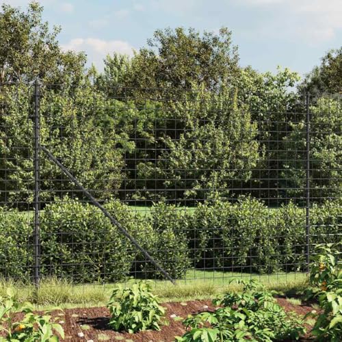 Iiaky Maschendrahtzaun komplettset 1.4 x 10 m mit Bodenhülsen Maschendrahtzaun 140cm höhe Maschendrahtzaun set anthrazit Gartenzaun Set Zaunset-Anthrazit-1.4 x 10 m von Iiaky
