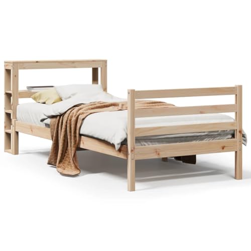 Iiaky Massivholzbett ohne Matratze Bed Frame Massivholzbett Holzbett Bettrahmen Bett Ohne Matratze 75x190 cm Kiefernholz // 3305810 von Iiaky