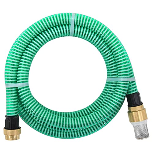 Iiaky Saugschlauch mit Messing-Anschlüssen Grün 1,1" 5 m PVC Druckschlauch 1 Zoll Pumpenschlauch von Iiaky