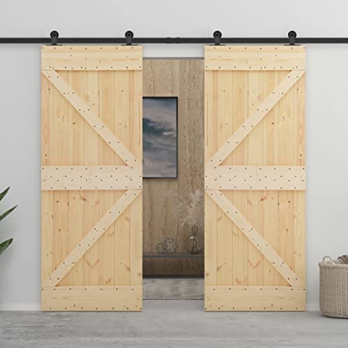 Iiaky Schiebetür Komplettset mit tür Schiebetür mit Beschlag Schiebetürsystem Holztür Holzschiebetür Tür Laufschiene-100 x 210 cm/2X Type 3 Iiaky Schiebetür Komplettset mit tür Schiebetür mit Beschlag Schiebetürsystem Holztür Holzschiebetür Tür Laufschiene-100 x 210 cm/2X Type 3 von Iiaky
