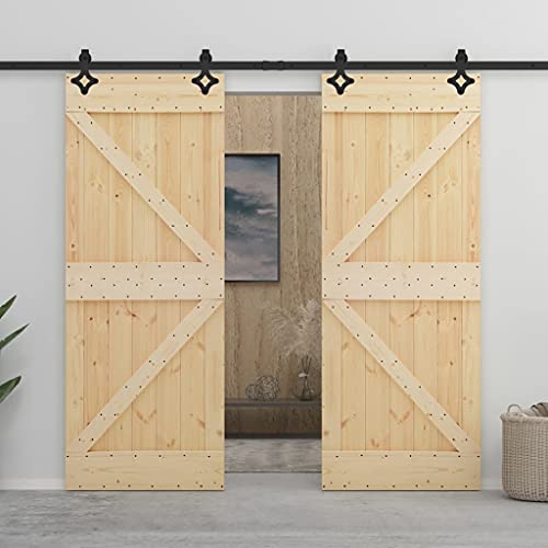 Iiaky Schiebetür Komplettset mit tür Schiebetür mit Beschlag Schiebetürsystem Holztür Holzschiebetür Tür Laufschiene-80 x 210 cm/2X Type 8 Iiaky Schiebetür Komplettset mit tür Schiebetür mit Beschlag Schiebetürsystem Holztür Holzschiebetür Tür Laufschiene-80 x 210 cm/2X Type 8 von Iiaky