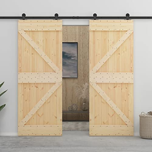 Iiaky Schiebetür Komplettset mit tür Schiebetür mit Beschlag Schiebetürsystem Holztür Holzschiebetür Tür Laufschiene-90 x 210 cm/2X Type 7 Iiaky Schiebetür Komplettset mit tür Schiebetür mit Beschlag Schiebetürsystem Holztür Holzschiebetür Tür Laufschiene-90 x 210 cm/2X Type 7 von Iiaky