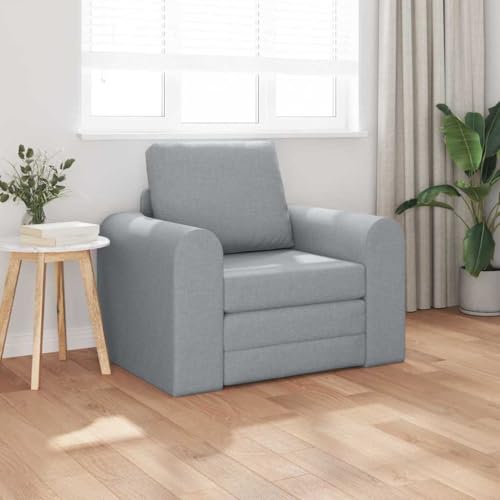 Iiaky Sofa 1 Sitzer Schlafsofa mit Schlaffunktion Klappsofa für Wohnungen Wohnzimmer aus Stoff-Hellgrau-98 cm von Iiaky