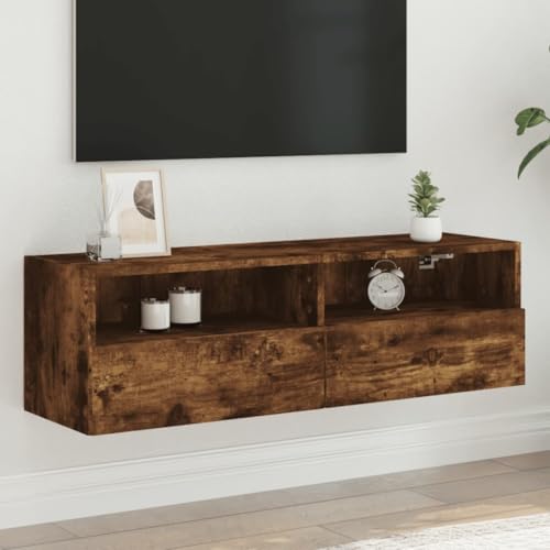 Iiaky TV-Wandschrank TV Board HäNgend Seidbord Wohnzimmer TV Cabinet WohnwäNde TV Lowboard HäNgend Räuchereiche 100x30x30 cm Holzwerkstoff von Iiaky
