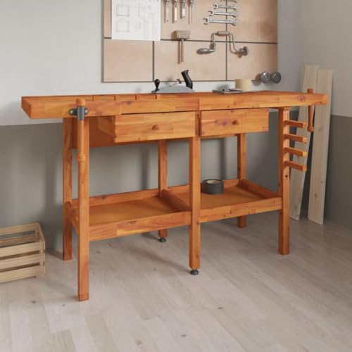 Iiaky Werkbank Holz Werkbank mit Schraubstöcken Hobelbank Arbeitstisch mit Ablagen Werkstatt Werkstatttisch-162x62x83 cm Iiaky Werkbank Holz Werkbank mit Schraubstöcken Hobelbank Arbeitstisch mit Ablagen Werkstatt Werkstatttisch-162x62x83 cm von Iiaky