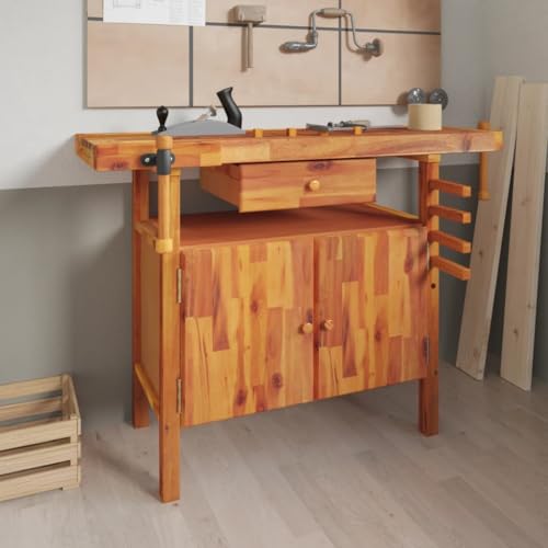 Iiaky Werkbank Holz Werkbank mit Schubladen Hobelbank Arbeitstisch mit Ablagen Werkstatt Werkstatttisch-124x52x83 cm Typ 2 Iiaky Werkbank Holz Werkbank mit Schubladen Hobelbank Arbeitstisch mit Ablagen Werkstatt Werkstatttisch-124x52x83 cm Typ 2 von Iiaky