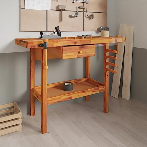 Iiaky Werkbank Holz Werkbank mit Schubladen Hobelbank Arbeitstisch mit Ablagen Werkstatt Werkstatttisch-124x52x83 cm Typ 3 Iiaky Werkbank Holz Werkbank mit Schubladen Hobelbank Arbeitstisch mit Ablagen Werkstatt Werkstatttisch-124x52x83 cm Typ 3 von Iiaky