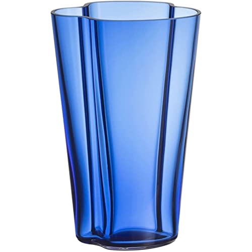 Iittala Aalto Vase Glas Ultramarine Blau, Maße: 14cm x 11,2cm x 22cm, 1062562 von Iittala