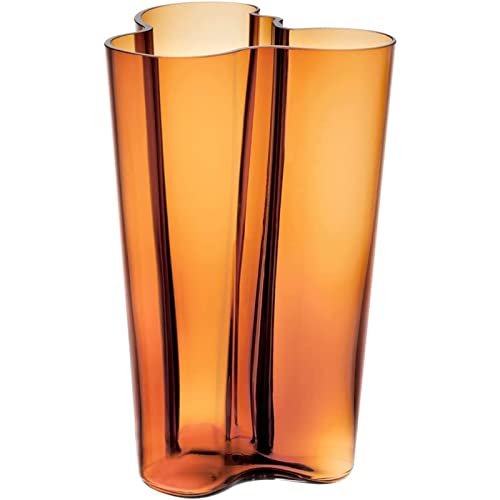 Iittala Aalto Vase Glas Kupferfarben, Maße: 17cm x 17cm x 25cm, 1007881, Kupfer von Iittala
