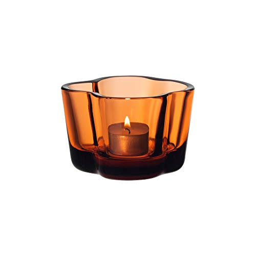 Iittala Alvar 1051195 Aalto collection Windlicht, Glas, orange, 60mm von Iittala