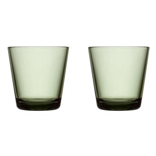 Iittala Glas Kartio Set 2-teiliger aus Glas, Farbe: Tannengrün, Maße: 8x8x8 cm, Inhalt: 21 cl, 1070586 von Iittala