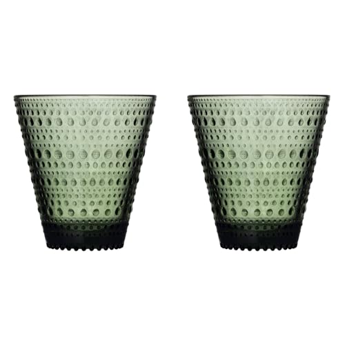 Iittala Kastehelmi Trinkgläser 2er Set Spülmaschinenfest in der Farbe Pinie Grün, 300ml, 1070591 von Iittala