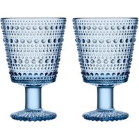 Iittala - Kastehelmi Trinkglas mit Fuß 26 cl, aqua (2er-Set) von Iittala