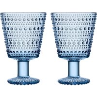 Iittala - Kastehelmi Trinkglas mit Fuß 26 cl, aqua (2er-Set) von Iittala