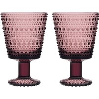 Iittala - Kastehelmi Trinkglas mit Fuß 26 cl, violett (2er-Set) von Iittala