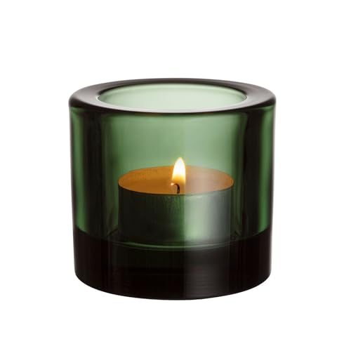 Iittala Kivi Windlicht 60 mm in der Farbe Pine Green Glas Teelichthalter skandinavisches Design zeitlos dekorativ, 1075441 von Iittala