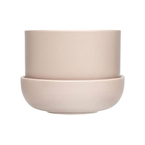 Iittala Nappula Blumentopf mit Untertasse aus Keramik in der Farbe Beige, Maße: 17cm x 17cm x 13cm, 1059790 von Iittala