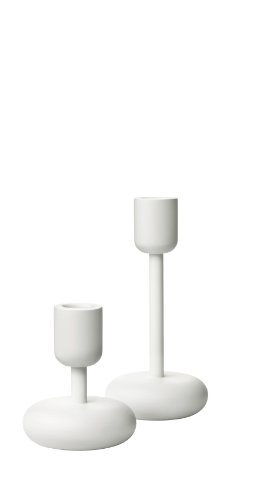 Iittala Nappula Kerzenhalter-Set, 8,3 cm und 18,3 cm, Weiß von Iittala