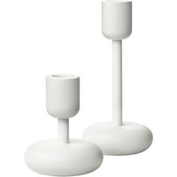 Iittala - Nappula Kerzenständer, 2er-Set, 107+183 mm, weiß von Iittala