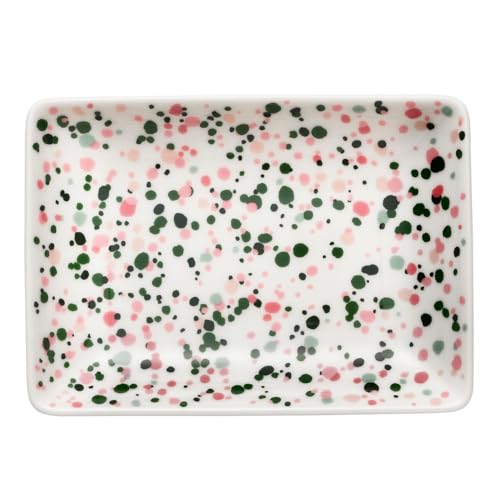 Iittala Oiva Toikka Collection Helle A6-Teller aus Vitroporzellan, in der Farbe Rosa-Grün, Größe: 10,3x14,6x2,2cm, 1070621 von Iittala