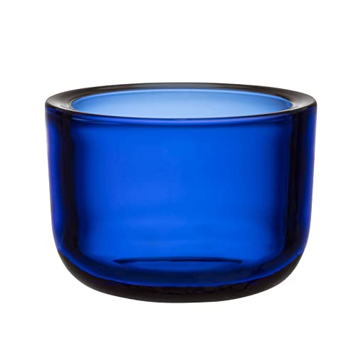 Iittala Valkea Teelichthalter aus Glas in der Farbe Ultramarinlau, Maße: 6cm x 6cm x 8,5cm, 1066663 von Iittala
