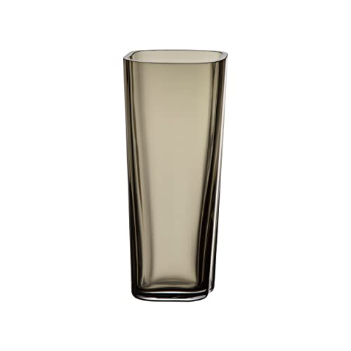 Iitala Vase aus der Alvar Aalto Collection aus Mundgeblasenem Glas in der Farbe Smoky Grey, 18x7,4cm, 1066194 von Iittala