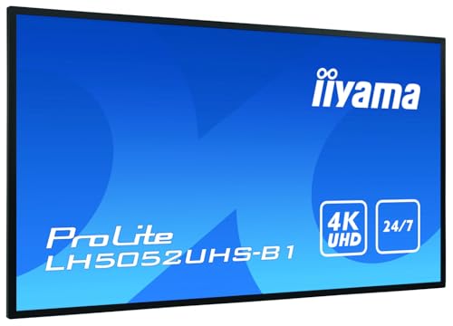 iiyama ProLite LH5052UHS-B1 125.7cm (49.5") Digital Signage Display VA LED Panel 4K UHD (VGA, DVI, HDMI, DisplayPort, USB2.0, RS-232c, RJ45) Mediaplayer,Android OS, Micro SD slot, SDM-L, 24/7,schwarz von iiyama