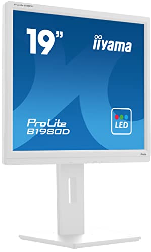 iiyama Prolite B1980D-W5 48cm 19" LED-Monitor SXGA VGA DVI Höhenverstellung Pivot weiß von iiyama