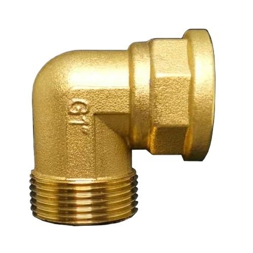 IkErna 1 Stück 1/8" 1/4" 3/8" 1/2" 3/4" 1" Innengewinde X Außengewinde, 90-Grad-Messing-Rohrverschraubung, Für Wasser- Und Kraftstoff-Kupferadapter/White/1/2" von IkErna