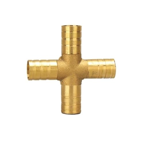 IkErna 1 Stück Fittings, Kupfer-Pagode, Luft-Kraftstoff-Wasserrohr, Messing-Rohrverbinder, Steckmuffen-Adapter Für 6–12 Mm/4 Way/Od 8 Mm von IkErna