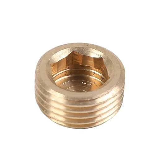 IkErna 1 Stück Kupfer-Rohrverschraubung, 1/8" 1/4" 3/8" 1/2" 3/4" Außengewinde, Messing-Sechskant-Endkappe, Stecker, Kupplungsadapter/Brass Female Plug/1Pcs_3L8 Bsp von IkErna