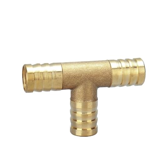 IkErna 1 Stück Messing-Rohrverschraubung, Gerader Winkel, T-Y-X-Form, 2-, 3-, 4-Wege-Verbinder Für 6 Mm Bis 19 Mm, 8 Mm, 10 Mm, 14 Mm, 16 Mm, 4 Mm Kupfer-Wasserrohr/T 3 Way/5Mm Barb von IkErna